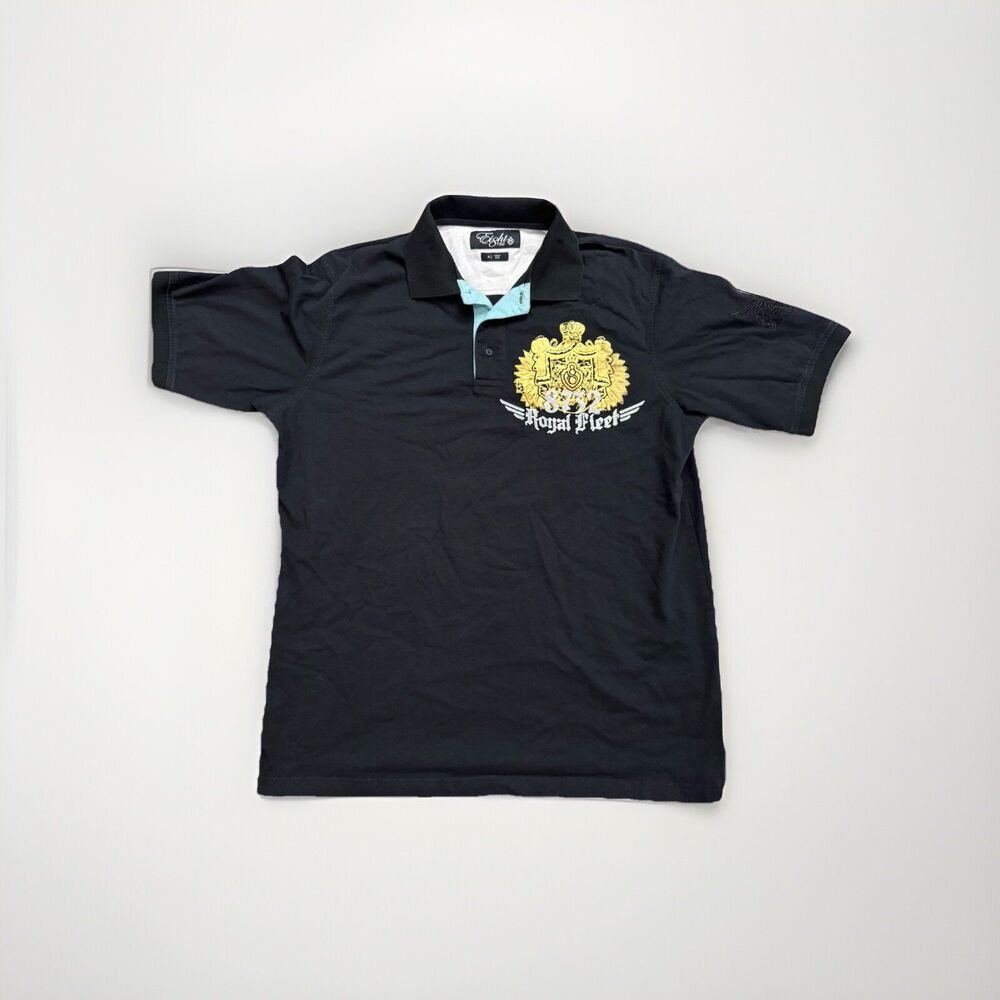 Vintage Men's Eight 732 Royal Fleet Graphic Polo Size XL